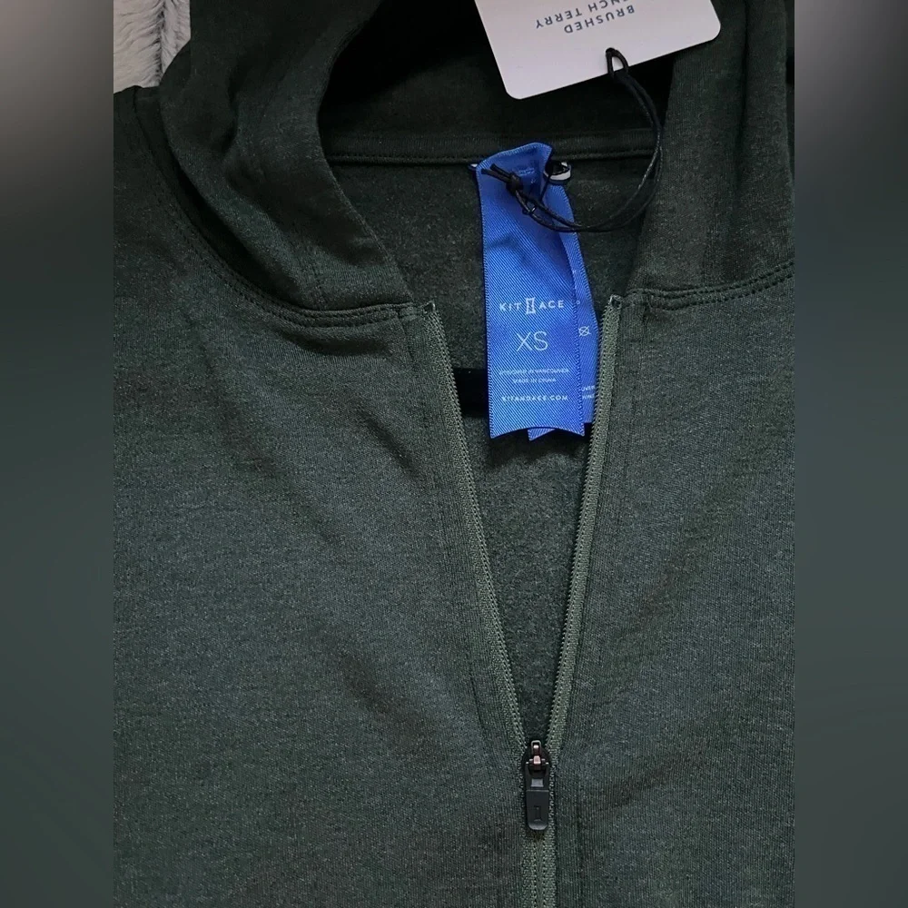 Kit and Ace Brushed Zip Up Hoodie Heather Forest Size XS - Picture 10 of 10